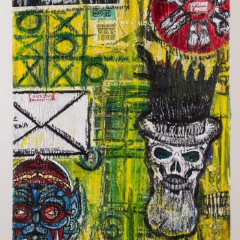 Painting titled "H5NASANLO2023" by Enelhe, Original Artwork, Wood