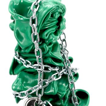 Sculpture titled "Enchaîné 3" by Audrey Steiner, Original Artwork, Stainless Steel