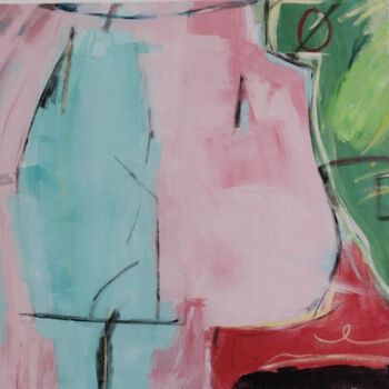Painting titled "Un trait noir sur b…" by Diana Barrault, Original Artwork, Acrylic