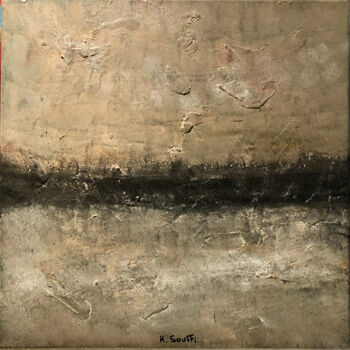 Painting titled "Frontière " by Hervé Souffi, Original Artwork, Acrylic