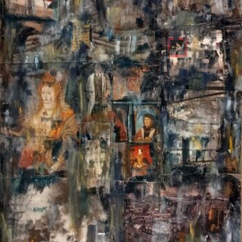 Drawing titled "Collage 1" by Frederic Romain Gilles, Original Artwork, Pastel