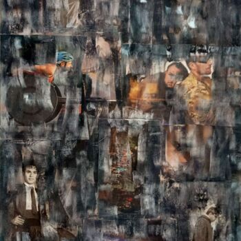 Drawing titled "COLLAGE 2" by Frederic Romain Gilles, Original Artwork, Pastel
