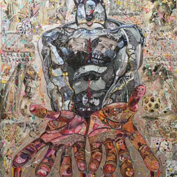 Collages titled "Mad Men V" by Moira Mcainsh, Original Artwork, Collages Mounted on Wood Stretcher frame