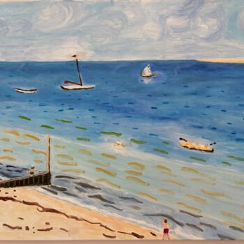 Painting titled "Le Pyla d'après alb…" by Pierre Willaume, Original Artwork, Oil Mounted on Wood Stretcher frame