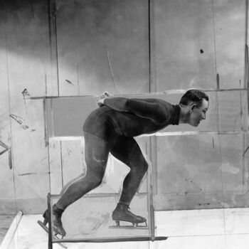 Photographie intitulée "Speed Skater (Leow)…" par Sebastian Riemer, Œuvre d'art originale, Verre