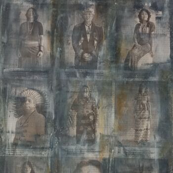Drawing titled "Pastel on Newspaper" by Frederic Romain Gilles, Original Artwork, Pastel