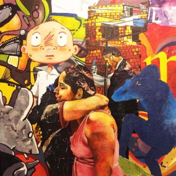 Peinture intitulée "Série Gang N7" par Alain Cabot, Œuvre d'art originale, Huile