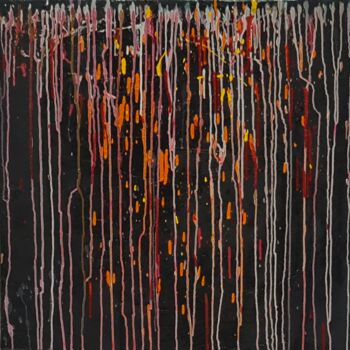 Painting titled "Noir, coulures et é…" by Bernard Bonnet, Original Artwork, Oil