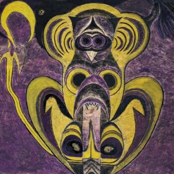 Painting titled "Noctambul'RRR" by Camille  Mazet, Original Artwork, Acrylic