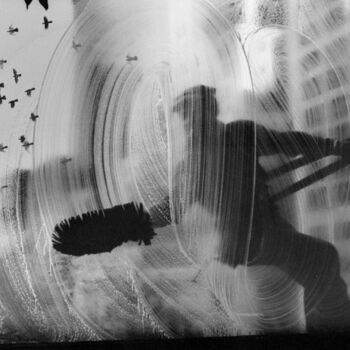 Photography titled "Window Washer" by Harold Feinstein, Original Artwork, Analog photography