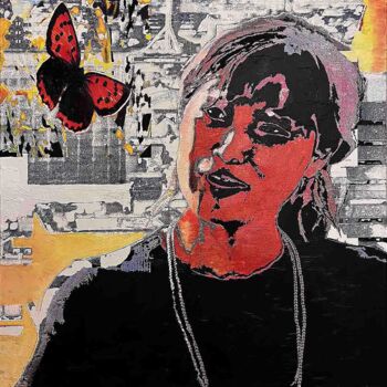 Painting titled "Portrait Japonaise" by Alain Cabot, Original Artwork, Acrylic