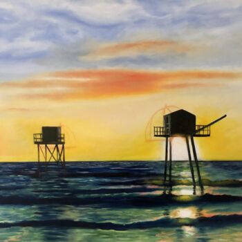 Painting titled "maisons tchanquées" by Sylvainollivier, Original Artwork, Oil