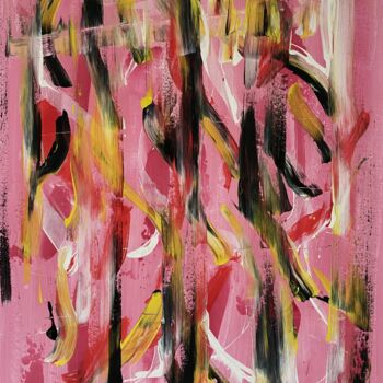 Peinture intitulée "CACTUS EN LIESSE" par Cathryn H, Œuvre d'art originale, Acrylique