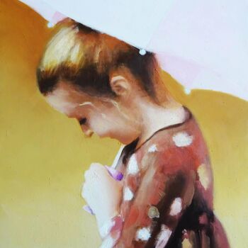 Painting titled "23 -  Rayna portrait" by A.N.Leroux, Original Artwork, Fabric
