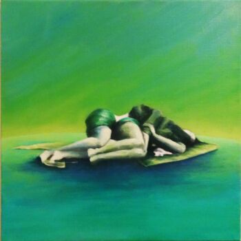 Painting titled "Sur la terre" by A.N.Leroux, Original Artwork, Fabric