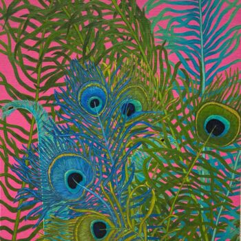 Painting titled "Plumes" by Hortense Laurent, Original Artwork, Oil