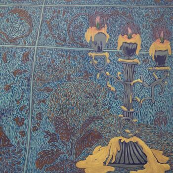 Painting titled "Le chandelier" by Hortense Laurent, Original Artwork, Oil