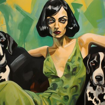 Painting titled "Dalmatian Woman and…" by Frank Daske, Original Artwork, Oil