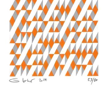 Printmaking titled "Pyramids U" by Gerhard Hotter, Original Artwork, Screenprinting