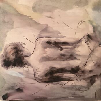 Painting titled "Dos nu acrylique en…" by Christian.Grisoni, Original Artwork, Acrylic