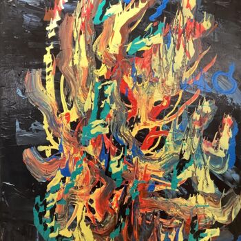 Painting titled "Diablotin acrylique…" by Christian.Grisoni, Original Artwork, Acrylic