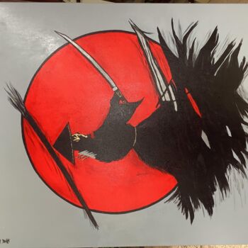 Painting titled "Samourai 116X81" by Christian.Grisoni, Original Artwork, Acrylic