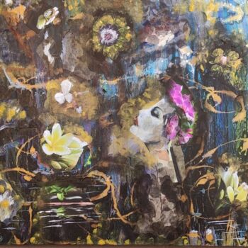 Painting titled "La belle au bois do…" by Arlette Kouker, Original Artwork, Acrylic