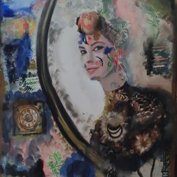 Painting titled "Miroir" by Arlette Kouker, Original Artwork, Acrylic