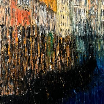Painting titled "VENISE: Verticalité…" by Michel Drass, Original Artwork, Oil