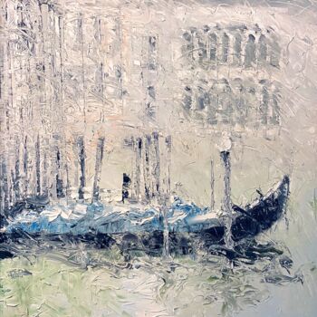 Peinture intitulée "VENISE: Tout de bla…" par Michel Drass, Œuvre d'art originale, Huile