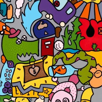 Painting titled "Les Couleurs noires" by Ayan, Original Artwork, Fabric