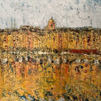 Painting titled "ST TROPEZ : Port en…" by Michel Drass, Original Artwork, Oil