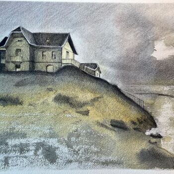 Painting titled "Les jumelles" by Franck Giraud, Original Artwork, Watercolor