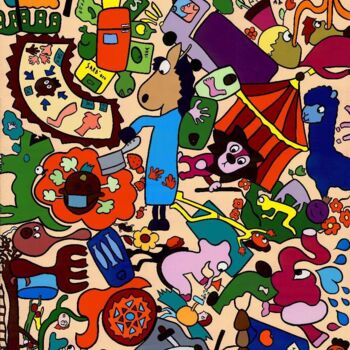 Painting titled "Révolution" by Ayan, Original Artwork, Fabric