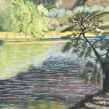 Peinture intitulée "Des eaux blondes en…" par Jean-Louis Guerra, Œuvre d'art originale, Huile