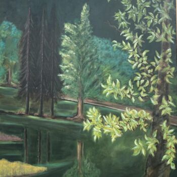 Peinture intitulée "Des verts en Belled…" par Jean-Louis Guerra, Œuvre d'art originale, Acrylique