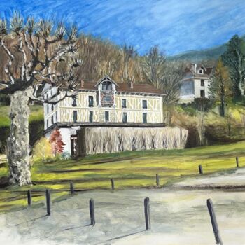 Peinture intitulée "Le chalet des Gourm…" par Jean-Louis Guerra, Œuvre d'art originale, Huile