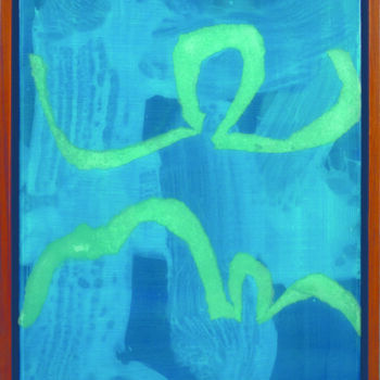 Collages titled "Blue wave" by Kitikong Tilokwattanotai, Original Artwork, Acrylic