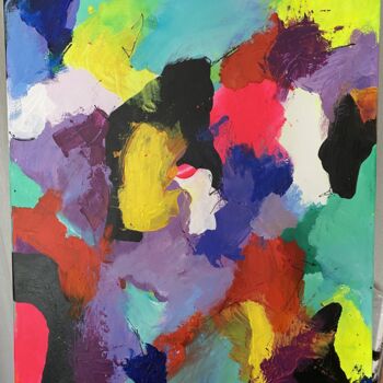Painting titled "Purple Rain" by Mb, Original Artwork, Acrylic