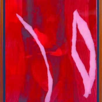Collages titled "Red leaf" by Kitikong Tilokwattanotai, Original Artwork, Acrylic