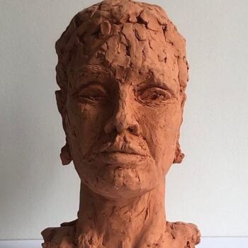 Sculpture titled "la jeune métis" by Dominique Ganiage, Original Artwork, Clay