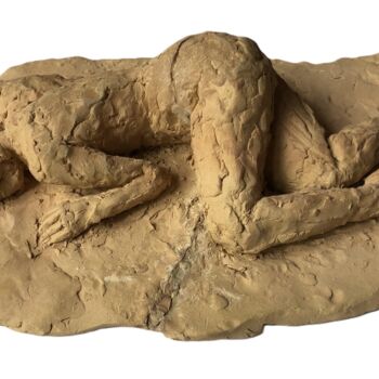 Sculpture titled "Couche de loess" by Dominique Ganiage, Original Artwork, Clay