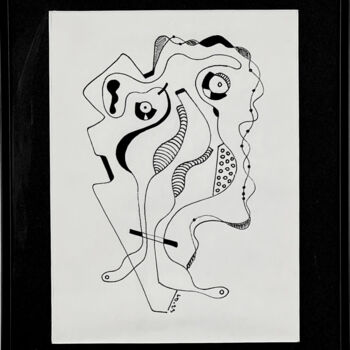 Drawing titled "Tête 2" by Lætitia Disone, Original Artwork, Paper