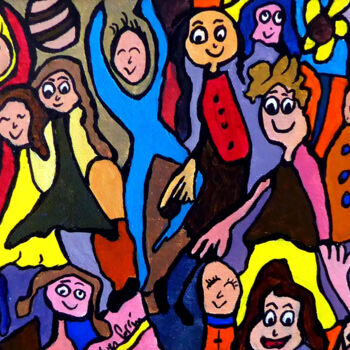 Painting titled "carnaval " by Yves Perrin, Original Artwork, Acrylic