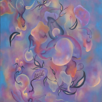 Painting titled "Le Spin de l'Electr…" by Lucie Duban, Original Artwork, Oil