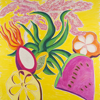 Drawing titled "Exoticism #2" by Romain Mader, Original Artwork, Pastel