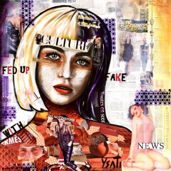 Collages intitulée "Iris" par Ysati, Œuvre d'art originale, Acrylique