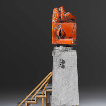 Sculpture titled "Regarde-moi avec le…" by Mrdjan Bajić, Original Artwork, Aluminium