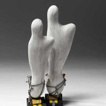 Sculpture intitulée "Arp au supermarché 2" par Mrdjan Bajić, Œuvre d'art originale, Argile