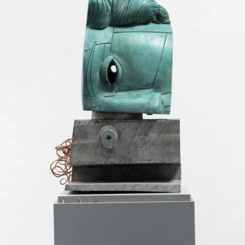 Sculpture titled "Regarde-moi avec le…" by Mrdjan Bajić, Original Artwork, Aluminium